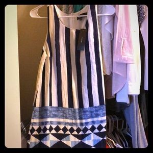 Never worn white and blue dress